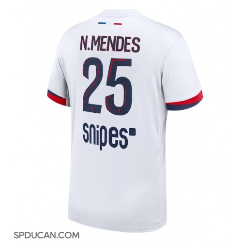 Muški Nogometni Dres Paris Saint-Germain Nuno Mendes #25 Gostujuci 2025-26 Kratak Rukav Muški Nogometni Dres Paris Saint-Germain Nuno Mendes #25 Gostujuci 2025-26 Kratak Rukav